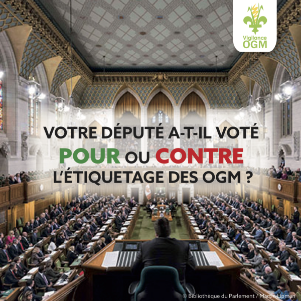 Votre député est-il POUR ou CONTRE l'étiquetage OGM ? Le 17 mais 2017 , les députés votaient sur le projet de loi C-291, découvrez la position de votre député sur la transparence.