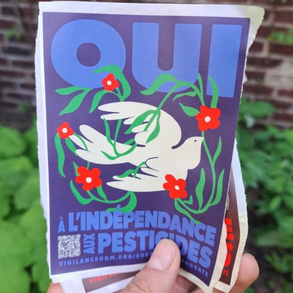 autocollant oui à l'indépendance aux pesticides