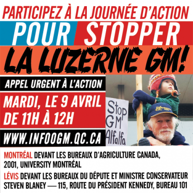 9 Avril : Jour d’action contre la Luzerne OGM
